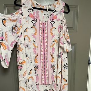 high/low cold shoulder tunic